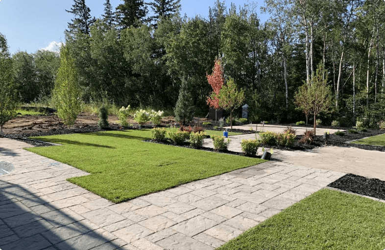 Steps & pathways in Edmonton backyard